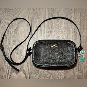 Coach Pebbled Black Leather Crossbody Bag